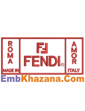 Fendi Roma Logo Embroidery Design | Fendi Brand Logo Embroidery Patterns