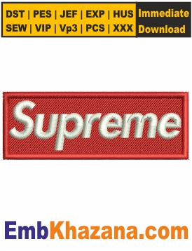 Supreme Logo Embroidery Designs | Embkhazana.com