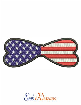 Flag 4th July Embroidery Design